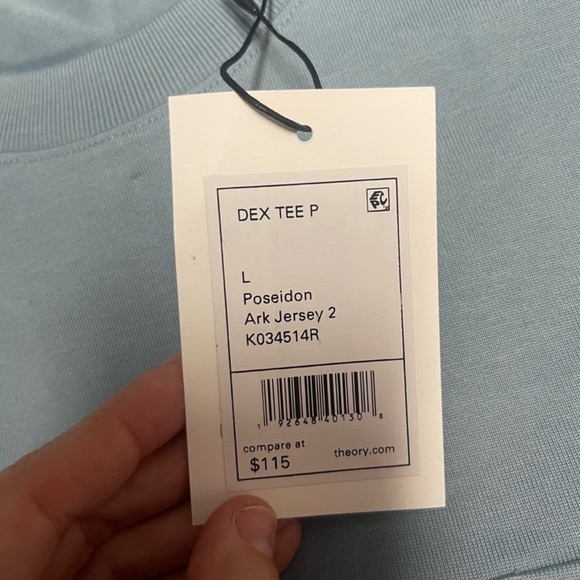 Theory Men’s Dex Tee in Poseidon Arc. - Picture 5 of 5